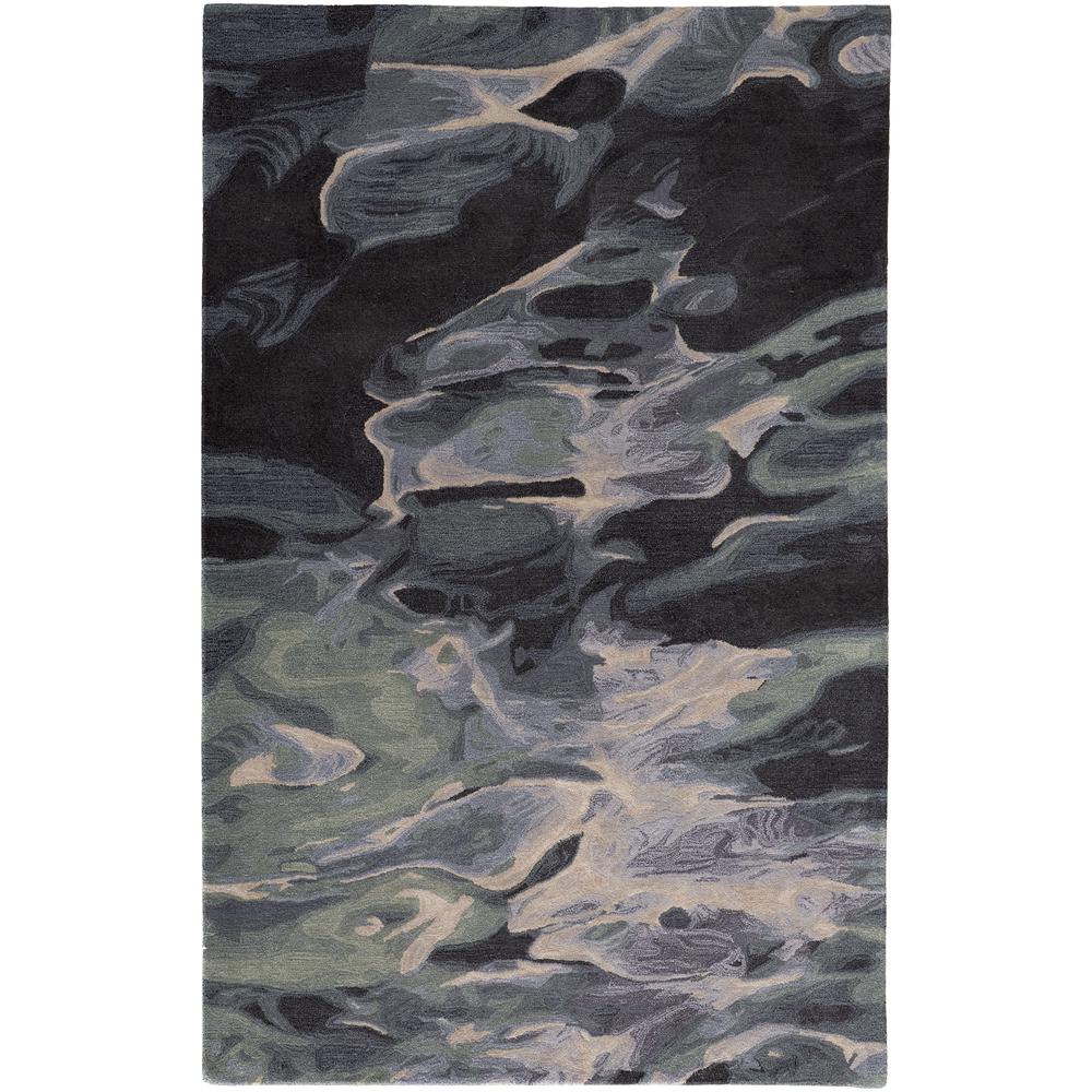 Amira Contemporary Watercolor Rug, Iceberg Green/Mist Blue, 5ft x 8ft Area Rug, AMI8635FGRNBLUE10. Picture 2