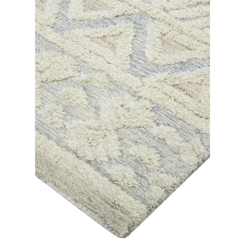 Anica Moroccan Chevorn Wool Tufted Accent Rug, Ivory/Chambray Blue, 2ft x 3ft, ANC8005FBLU000P00. Picture 3