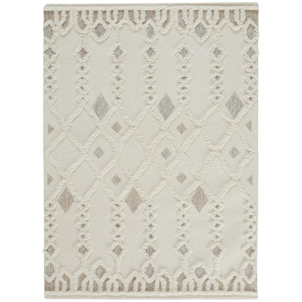 Anica Moroccan Wool Rug w/Ornamental Diamonds, Ivory/Tan, 2ft x 3ft Accent Rug, ANC8011FIVY000P00. Picture 2