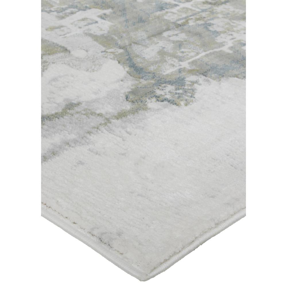 Atwell Contemporary Abstract Rug, Silver Gray/Green, 3ft x 10ft, Runner, ATL3146FSLV000I31. Picture 3
