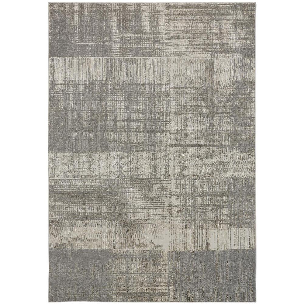 Aura Luxe Modern Rug, Gray/Beige/Gold, 1ft-8in x 2ft-10in Accent Rug, AUR3736FGLDBGEP18. Picture 1
