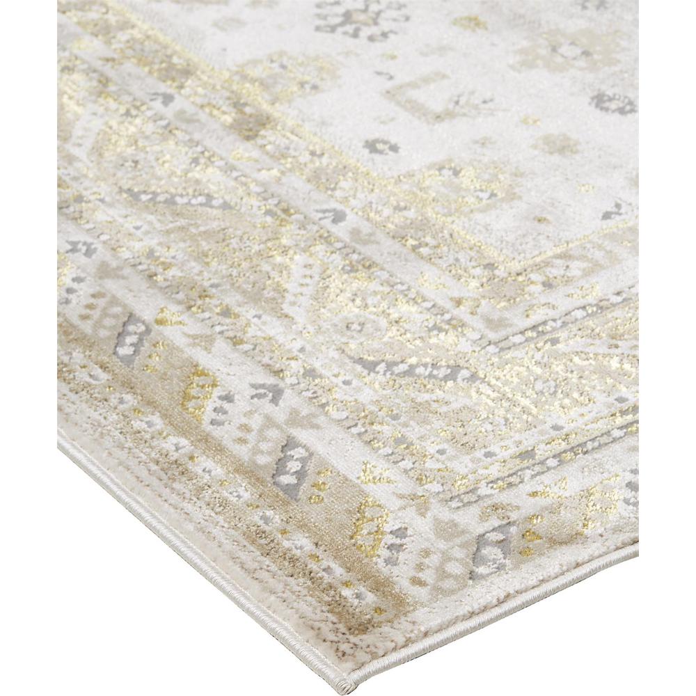 Aura Vintage Style Medallion Rug, Gold/Ivory, 1ft-8in x 2ft-10in Accent Rug, AUR3738FGLDIVYP18. Picture 3