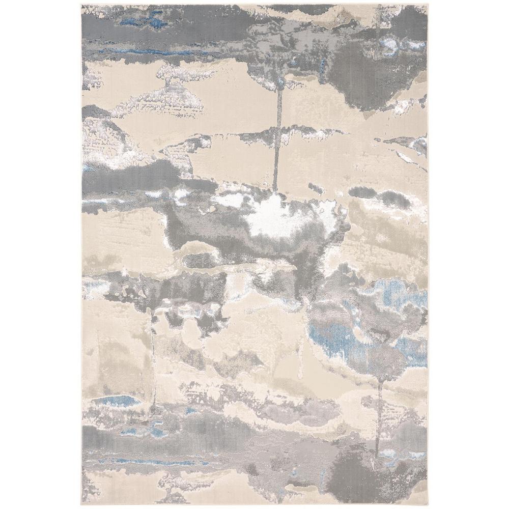 Azure Modern Metallic MarbledAccent Rug, Beige/Teal//Gray, 1ft-8in x 2ft-10in, AZR3525FBLUGRYP18. Picture 1