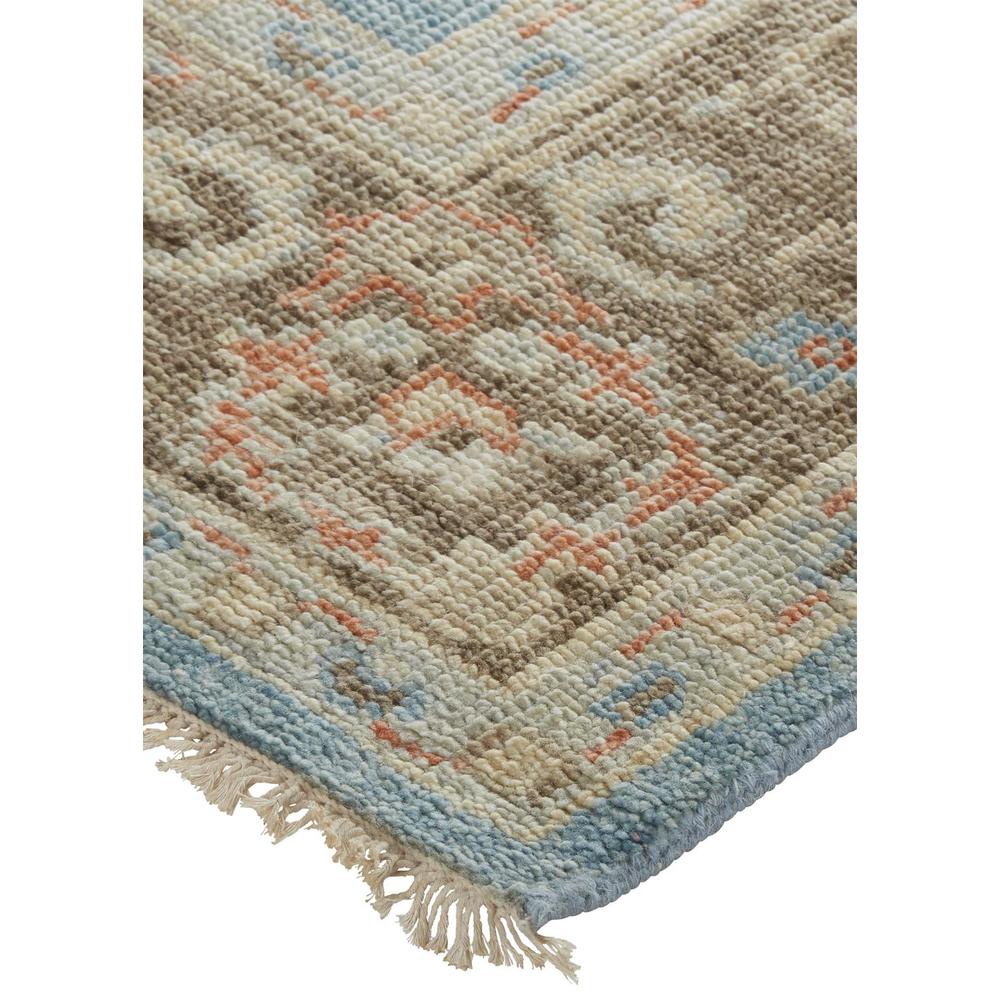 Beall Luxury Wool Rug, Ornamental Floral, Cool Blue, 2ft x 3ft Accent Rug, BEA6710FBLUBRNP00. Picture 3