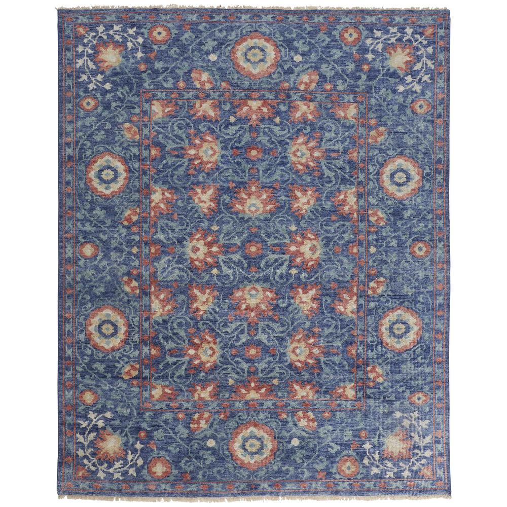 Beall Luxury Wool Rug, Ornamental Floral, Classic Blue, 2ft x 3ft Accent Rug, BEA6713FBLU000P00. Picture 2