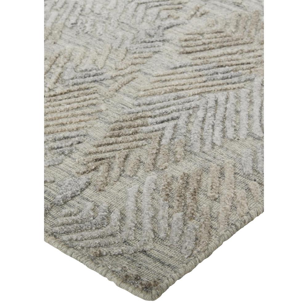 Elias Abstract Chevron Accent Rug, Oyster Gray/Taos Taupe, 2ft x 3ft, ELS6718FGRYBRNP00. Picture 3