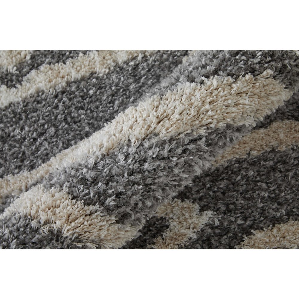 Mynka Transitional Diamond, Gray/Ivory, 9' x 12' Area Rug. Picture 5