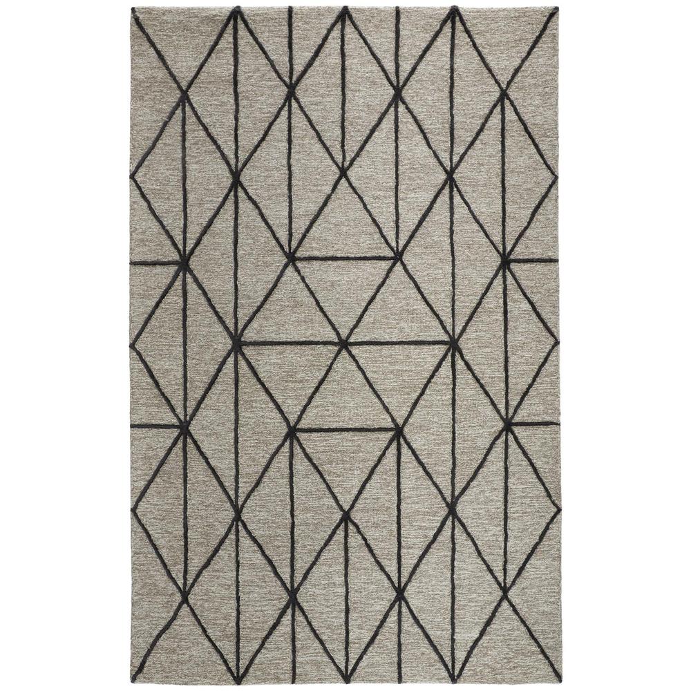 Lusk Contemporary Organic Wool Rug, Warm/Charcoal Gray, 5ft x 8ft Area Rug, I70R8083CHLGRYE10. Picture 1