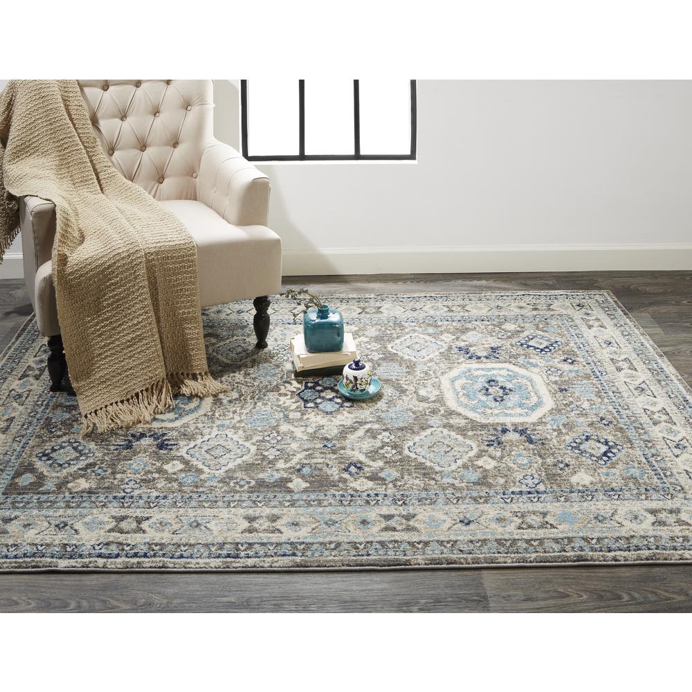 Bellini Vintage Bohemian Rug, Delphinium Blue/Gray, 5ft-3in x 7ft-6in Area Rug, I78I3137BLUMLTE76. The main picture.