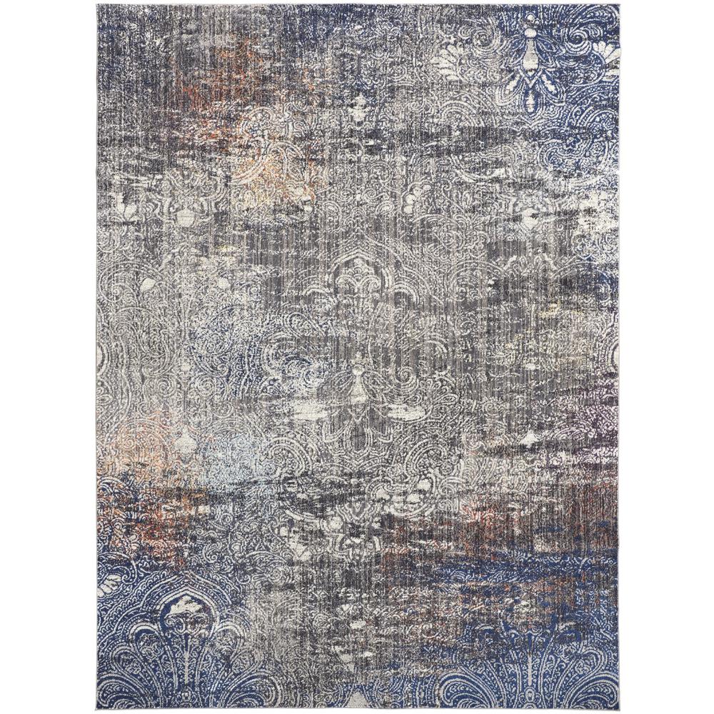 Bellini Bohemian Distressed Area Rug, Distressed Blue/Gray, 6ft-7in x 9ft-6in, I78I39CVGRYBLUF05. Picture 2