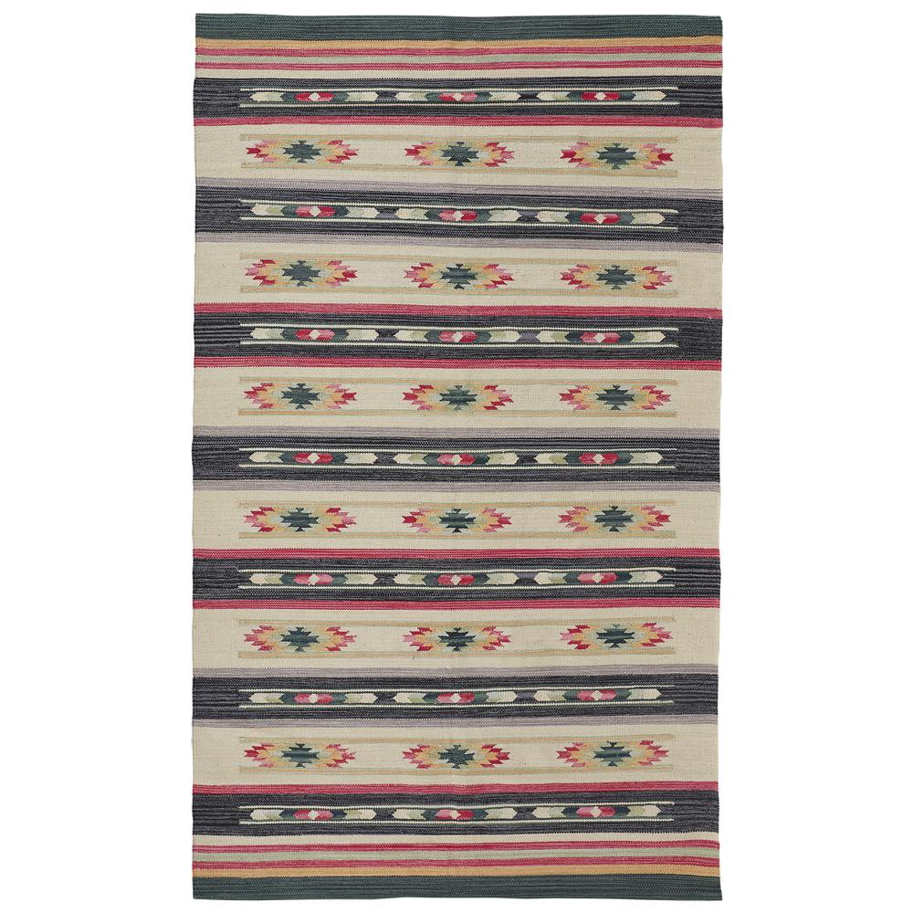 Gallvin Navajo Style Ganado Area Rug, Kilim Pattern, Black, 8ft x 10ft Area Rug, I99R0759BLK000F00. Picture 1