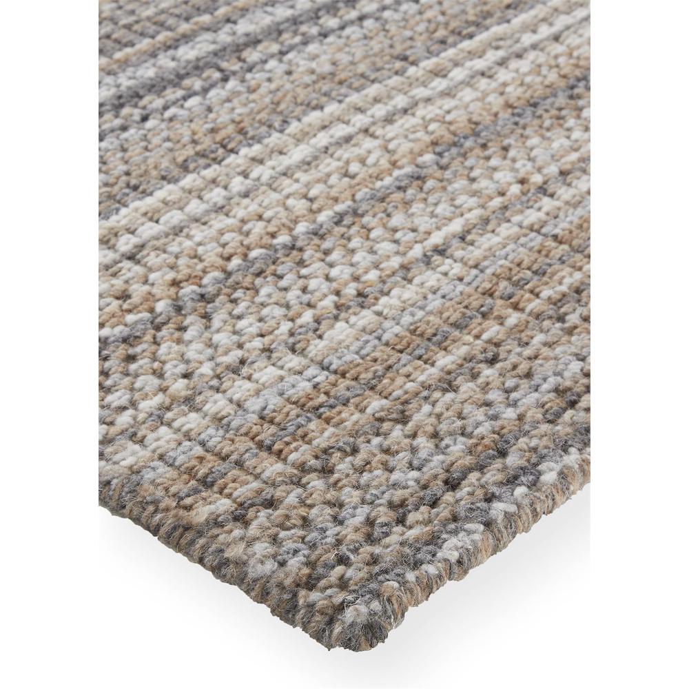 Keaton Handmade Wool Rug, Neutral Stripe, Tan/Silver Gray, 2ft x 3ft Accent Rug, KTN8018FBRNMLTP00. Picture 3