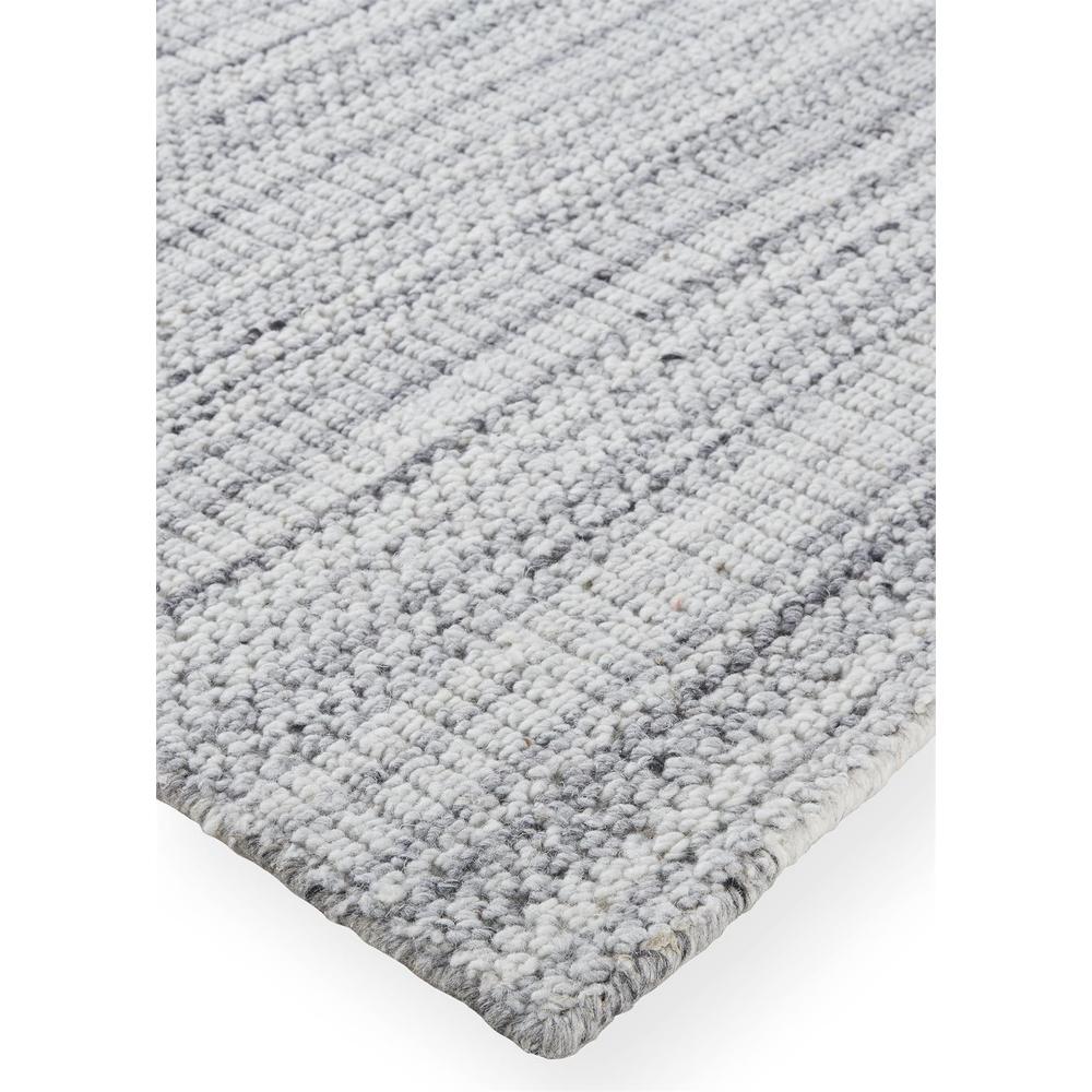 Keaton Handmade Woolt Accent Rug, Neutral Stripe, Light Gray/Silver, 2ft x 3ft, KTN8018FSLVGRYP00. Picture 3