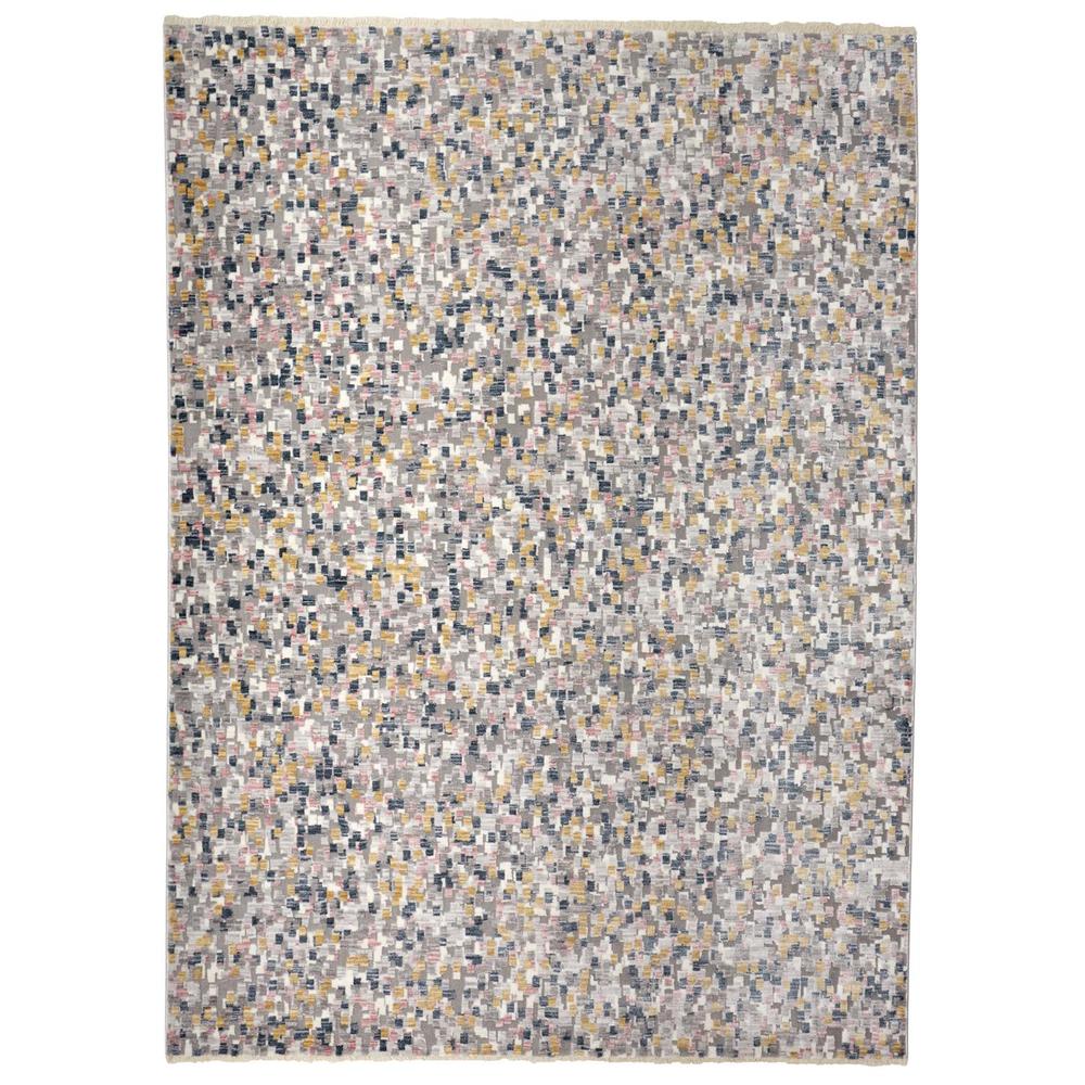 Kyra Mosaic Abstract Rug, Gray/Gold/Blue, 3ft - 6in x 5ft - 6in Accent Rug, KYR3855FIVYBLUC50. Picture 2