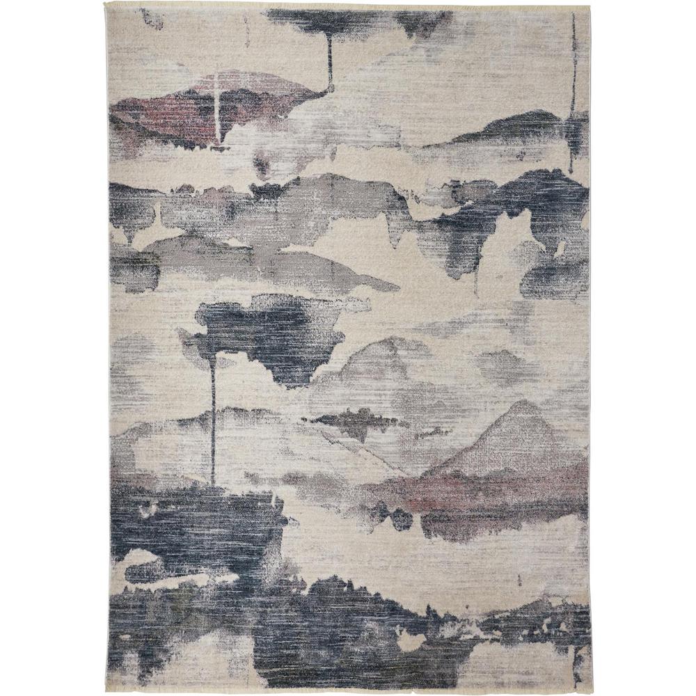 Kyra Abstract Watercolor Rug, Mood Indigo/Rose, 3ft-6in x 5ft-6in Accent Rug, KYR3857FBGEBLUC50. Picture 2