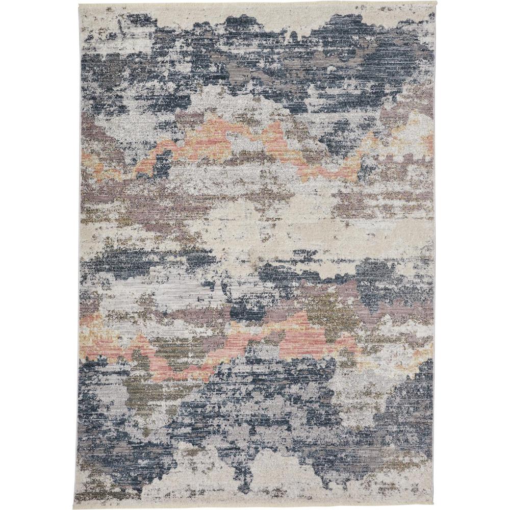 Kyra Abstract Watercolor Rug, Indigo/Sun Peach, 3ft-6in x 5ft-6in Accent Rug, KYR3859FBLUBGEC50. Picture 2