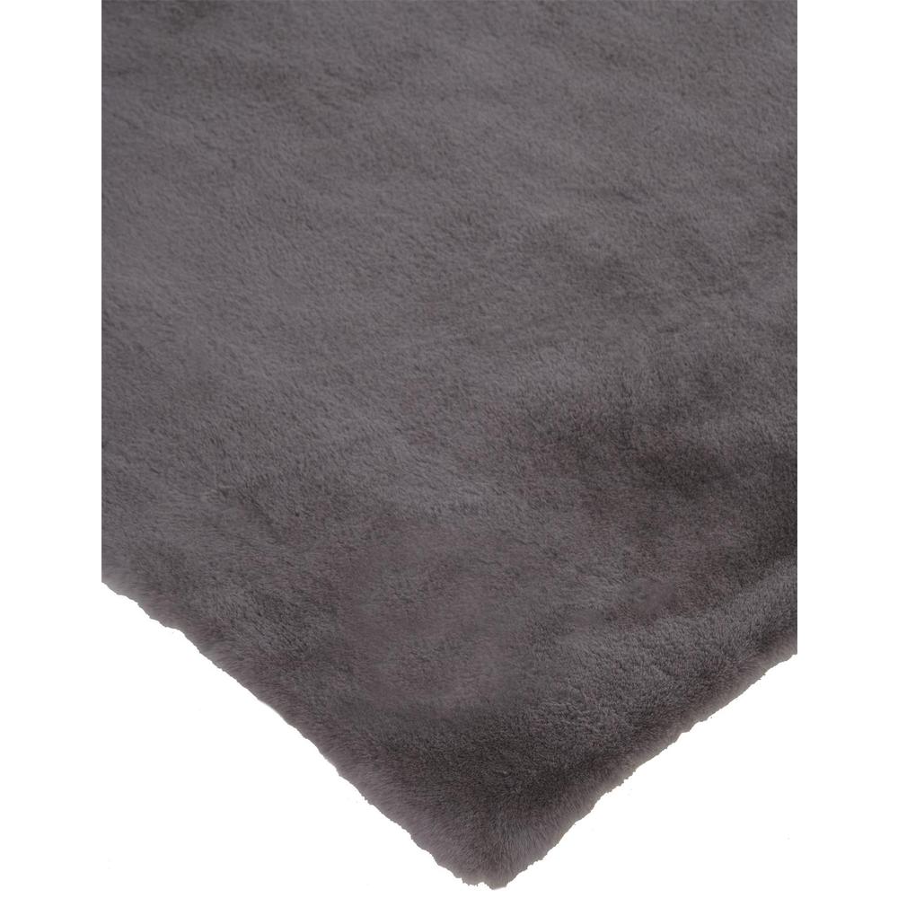 Luxe Velour Glamorous Ultra-Solf Shag Rug, Warm Dark Gray, 3ft x 5ft Shaped, LXV4506FLGY000S04. Picture 3