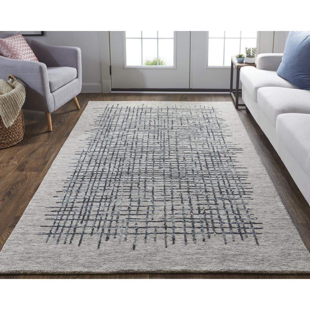 Maddox Modern Tufted Architectural Rug, Light Taupe/Graphite Gray, 5ft x 8ft, MDX8630FGRYCHLE10. Picture 2