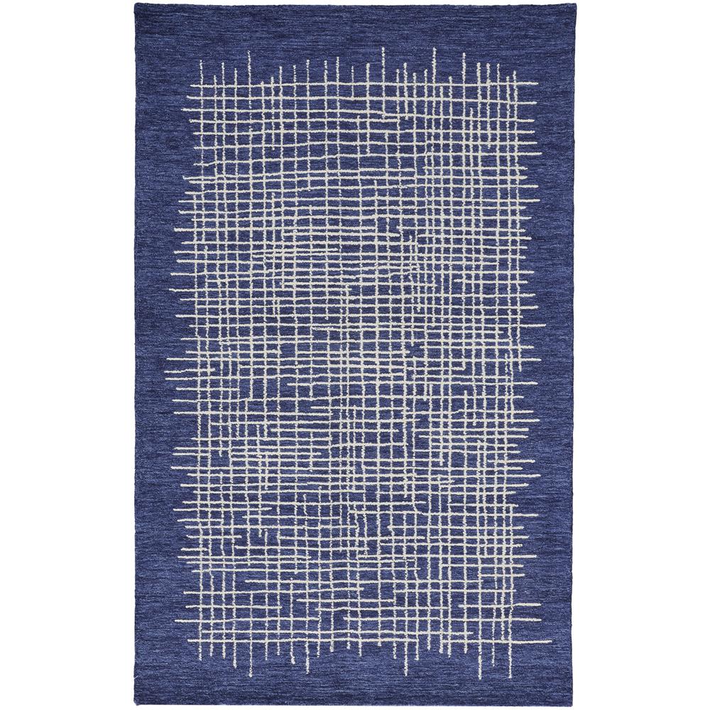 Maddox Modern Tufted Architectural Area Rug, Navy Blue, 5ft x 8ft, MDX8630FNVY000E10. Picture 2