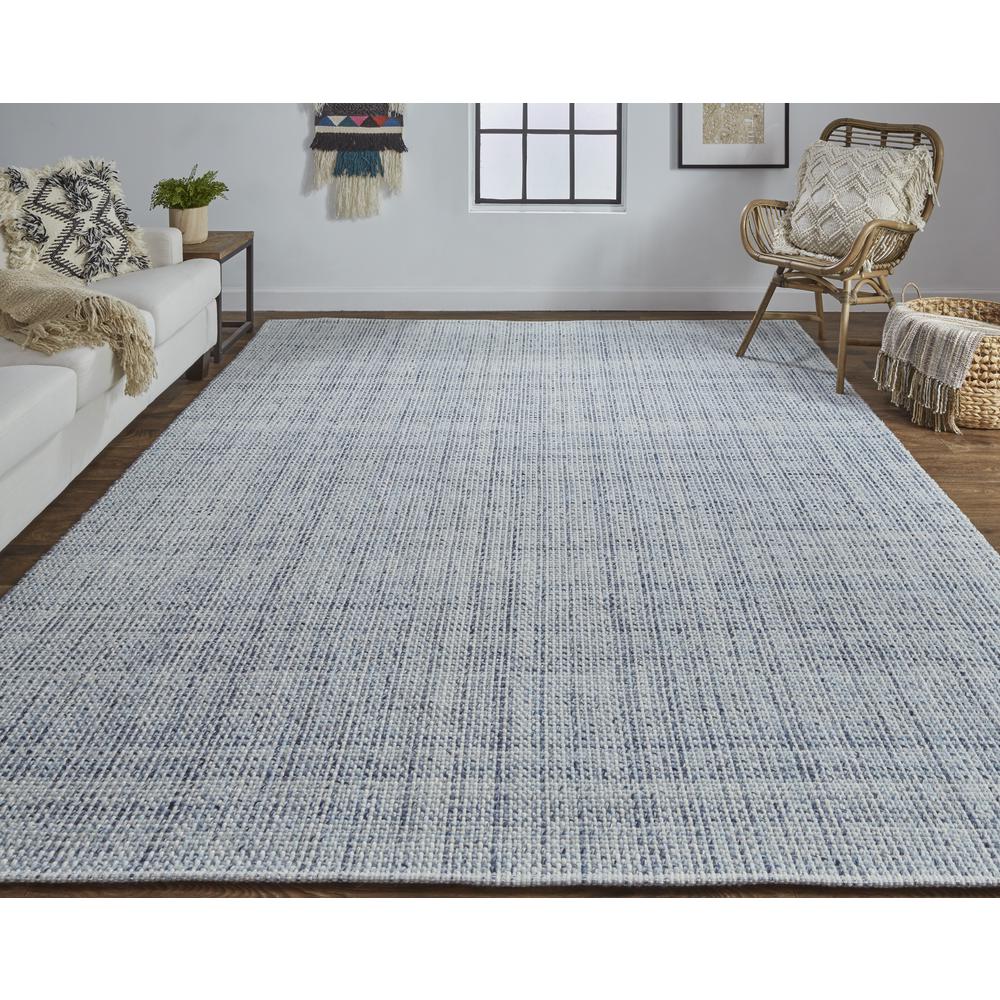 Naples Space Dyed In/Outdoor Flatweave, Dusty Blue, 8ft x 10ft Area Rug, NAP0751FBLU000F00. Picture 1