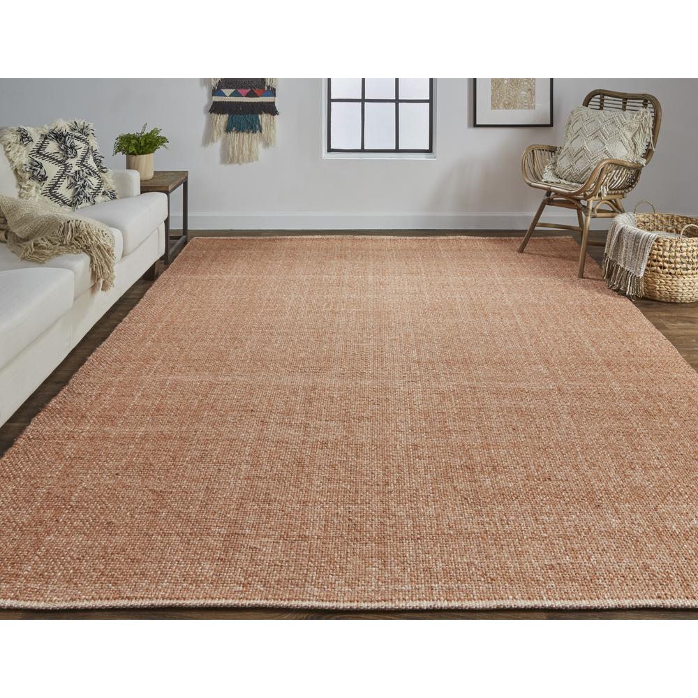 Naples Space Dyed In/Outdoor Flatweave, Rust Orange, 8ft x 10ft Area Rug, NAP0751FORN000F00. Picture 1