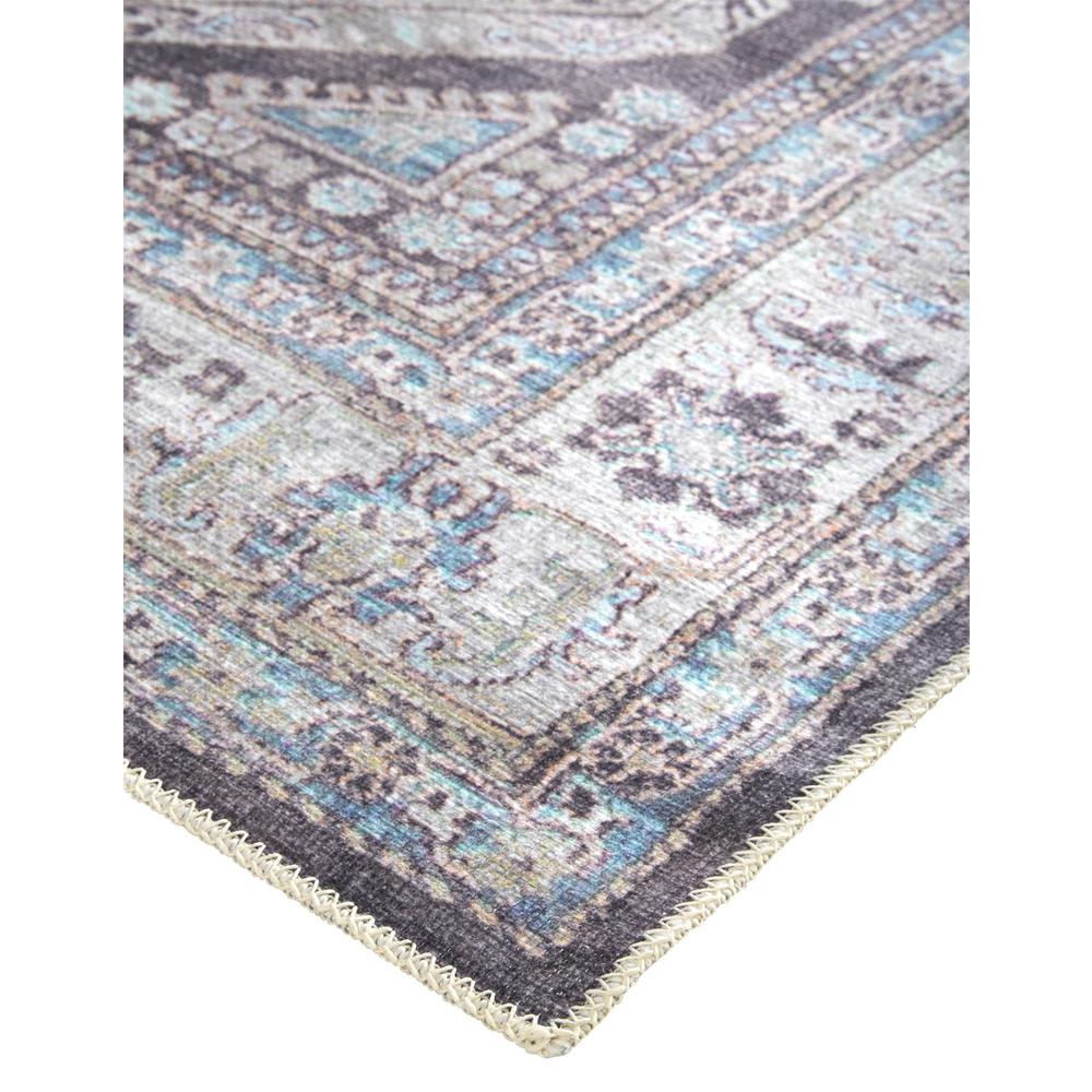 Percy Vintage Geometric Medallion Rug, Silver Gray/Blue, 4ft x 6ft Accent Rug, PRC39AGFGRY000C00. Picture 3
