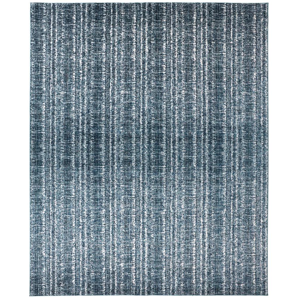 Remmy Coastal Inspired, Striated, Deep Teal Blue, 1ft-8in x 2ft-10in Accent Rug, RMY3425FBGEDBLP18. Picture 2
