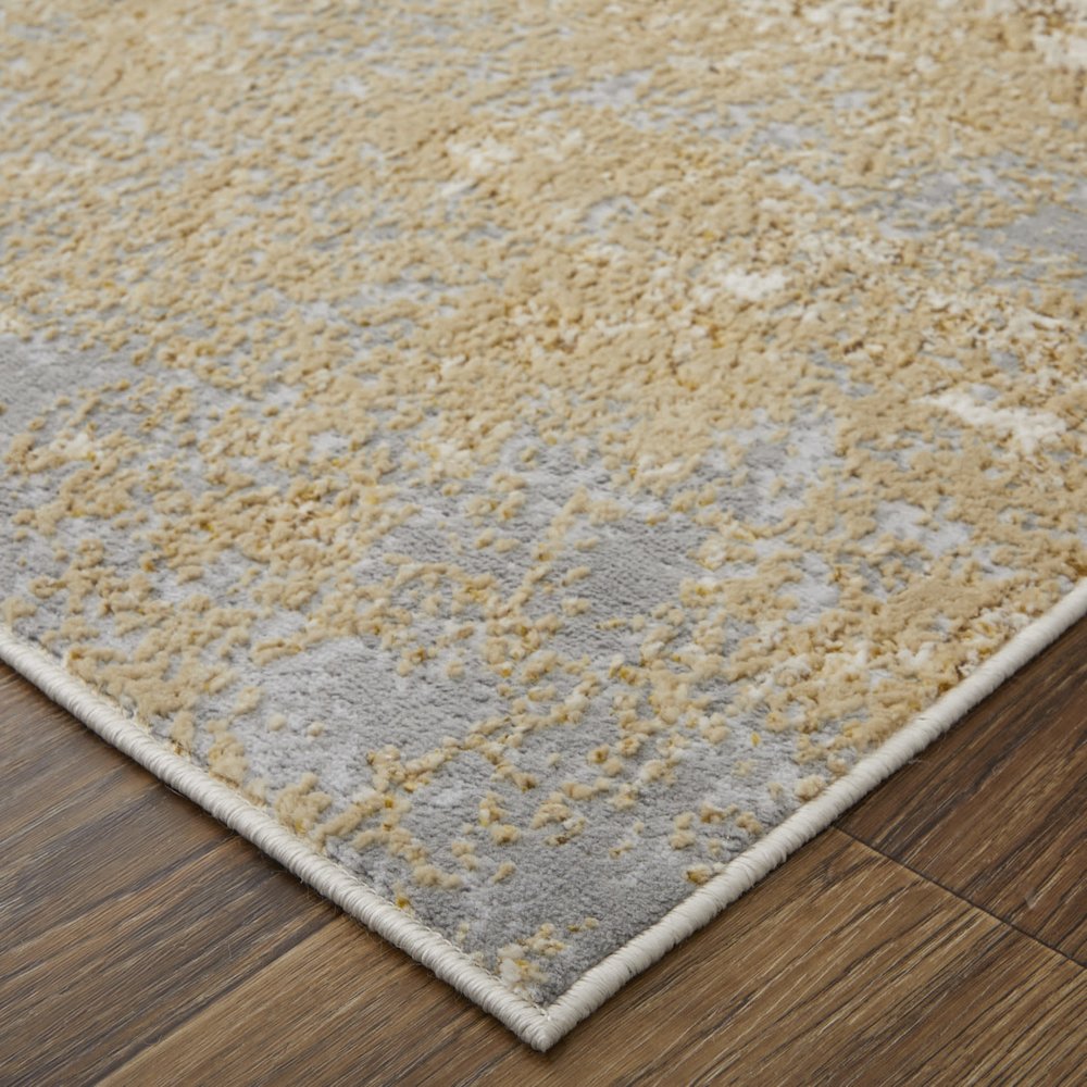 Aura Modern Abstract, Ivory/Brown/Gray, 1'-8" x 2'-10" Accent Rug. Picture 3