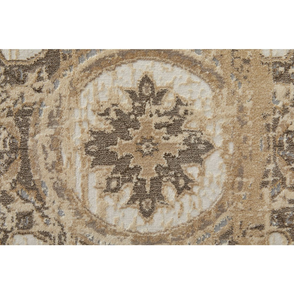 Celene Traditional Bordered, Tan/Brown/Gray, 2'-6" x 8' Runner. Picture 6