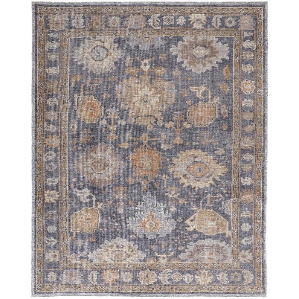 Wendover Eco Friendly PET Oushak Rug, Stone Blue/Apricot Tan, 5ft x 8ft Area Rug, WND6842FCHL000E10. Picture 2