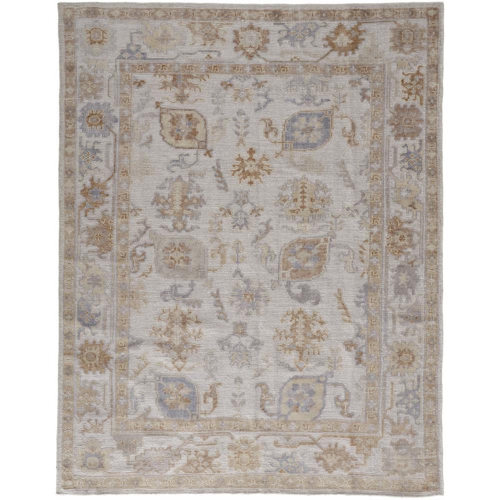 Wendover Eco Friendly PET Oushak Rug, Warm Gray/Ivory Cream, 5ft x 8ft Area Rug, WND6846FSLV000E10. Picture 2