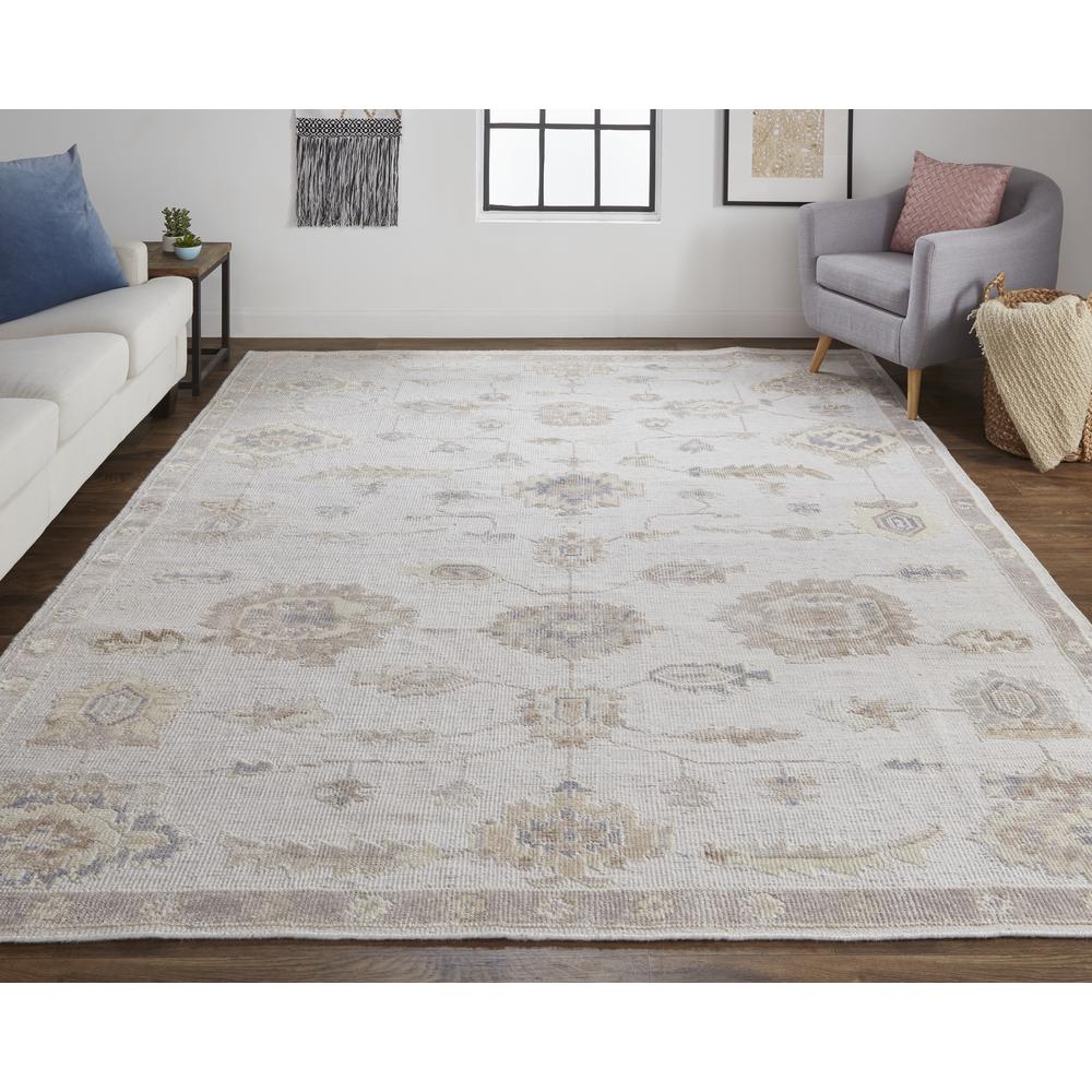 Wendover Eco Friendly PET Oushak Rug, Warm Gray/Ivory Cream, 5ft x 8ft Area Rug, WND6846FSLV000E10. Picture 1