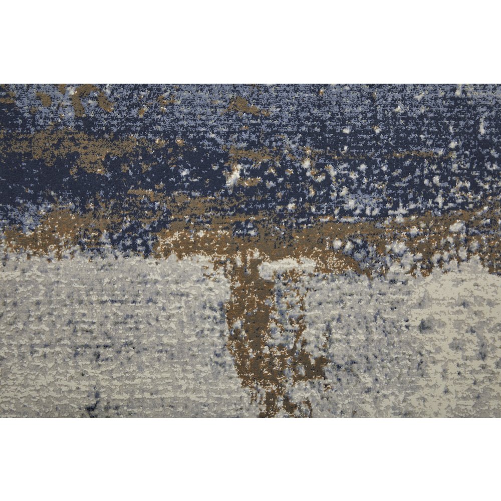 Clio Modern Abstract, Ivory/Blue/Brown, 9' x 12' Area Rug. Picture 6