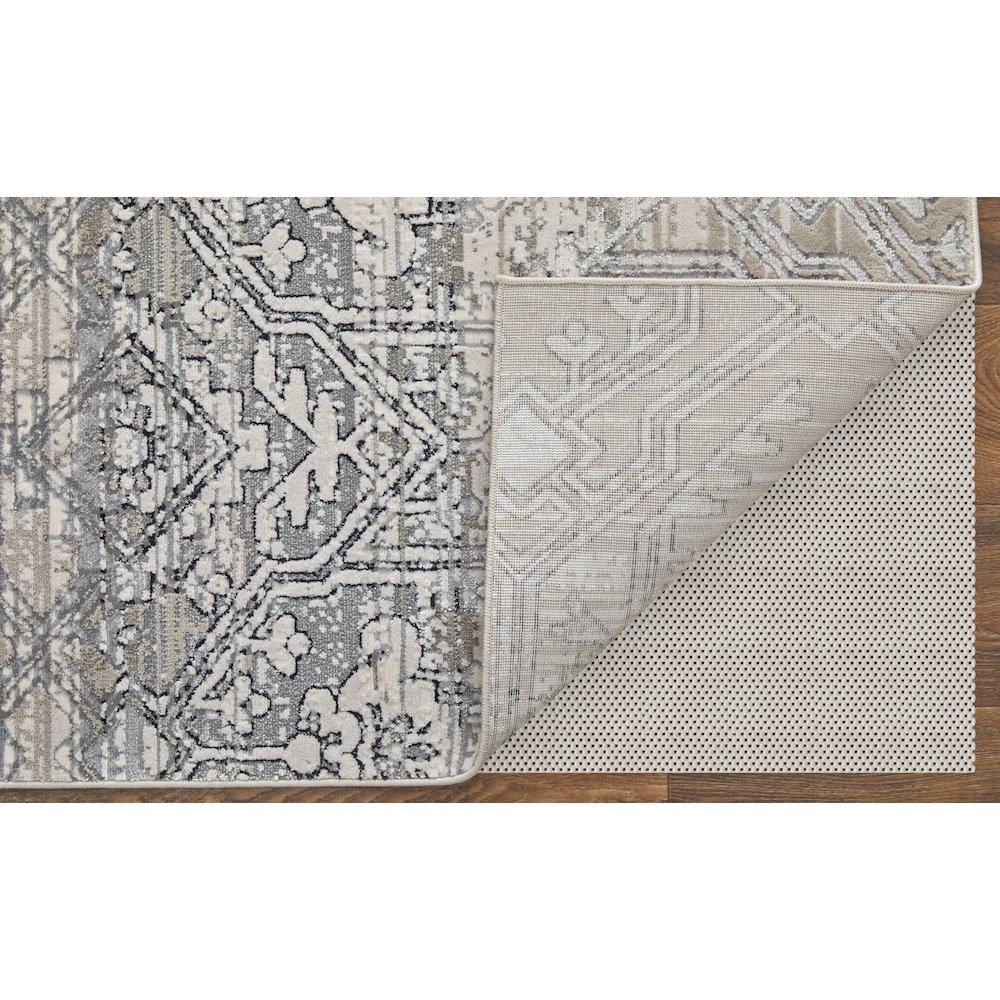 Macklaine Transitional Distressed, Ivory/Silver/Black, 12' x 15' Area Rug. Picture 4