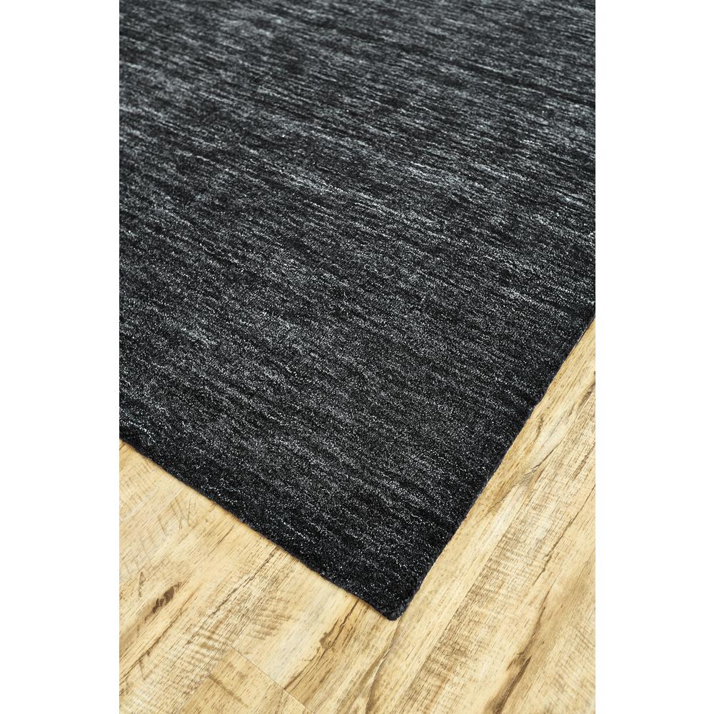 Luna Hand Woven Marled Wool Rug, Black/Dark Gray, 3ft-6in x 5ft-6in Accent Rug, 5798049FBLK000C50. Picture 3