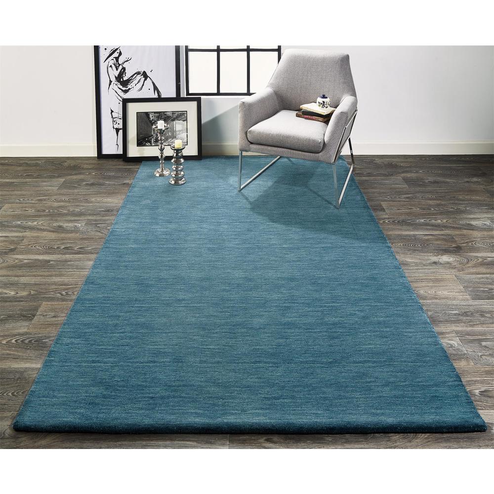 Luna Hand Woven Marled Wool Rug, Teal Blue/Green, 5ft x 8ft Area Rug, 5798049FTEL000E10. Picture 1