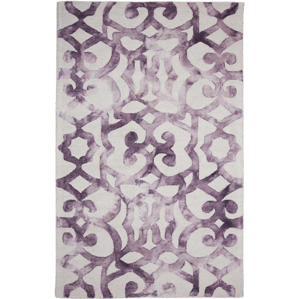Lorrain Tufted Scrollwork Wool Rug, Violet Purple, 5ft x 8ft Area Rug, 6108564FVIO000E10. Picture 2
