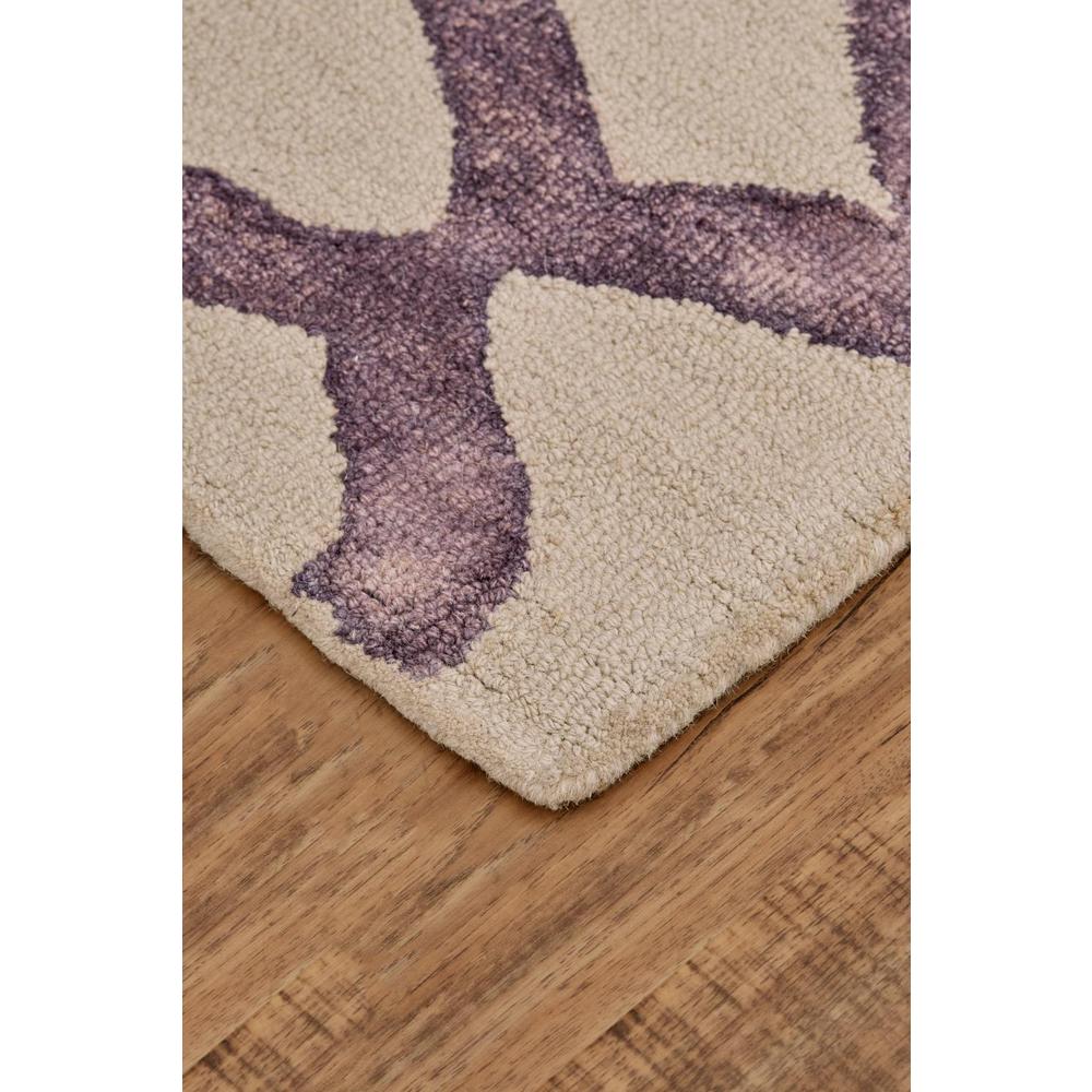 Lorrain Tufted Scrollwork Wool Rug, Violet Purple, 5ft x 8ft Area Rug, 6108564FVIO000E10. Picture 3