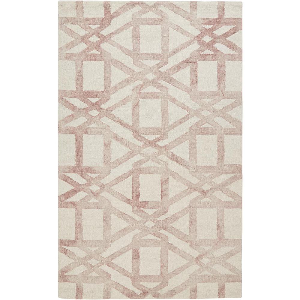 Lorrain Geometric Patterned Wool Rug, Blush Pink, 5ft x 8ft Area Rug, 6108571FBLH000E10. Picture 2