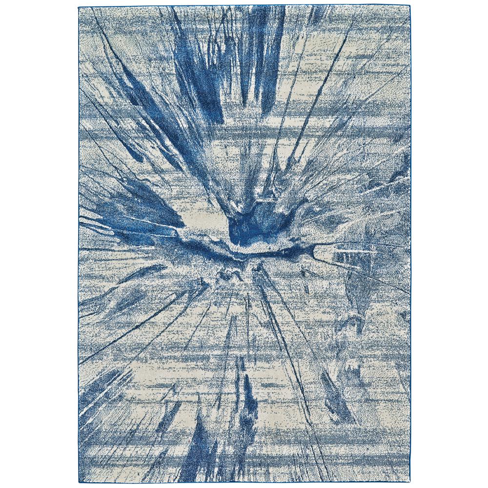 Brixton Contemporary Sunburst Print Rug, Cobalt Blue, 4ft-3in x 6ft-3in Area Rug, 6163601FCBT000C16. Picture 2