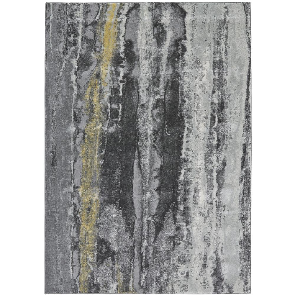Bleecker Watercolor Effect Rug, Cool Gray/Yellow, 4ft-3in x 6ft-3in Accent Rug, 6173606FASP000C16. Picture 2