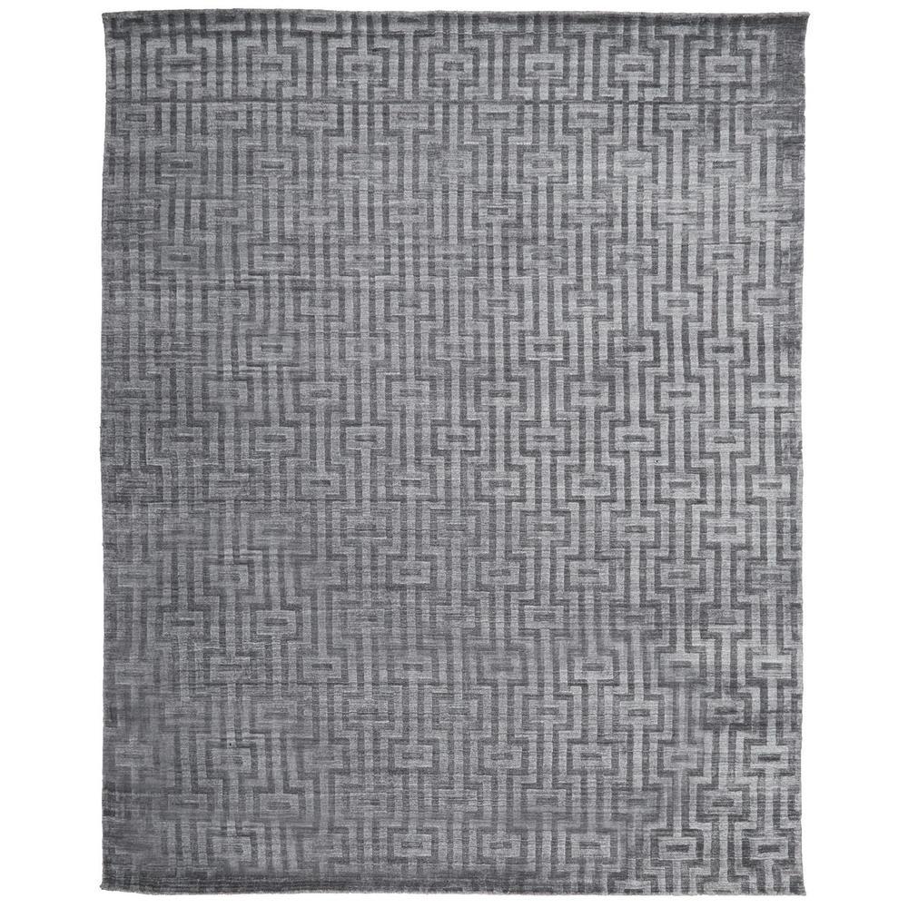 Gramercy Viscose Maze Rug, High-low Pile, Dark Silver, 5ft-6in x 8ft-6in Area Rug, 6206325FGRA000E50. Picture 2