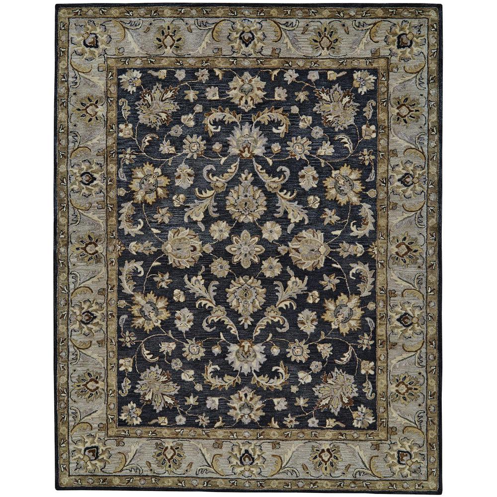 Eaton Traditional Persian Wool Rug, Navy/Gray/Olive, 5ft x 8ft Area Rug, 6548397FCHL000E10. Picture 2