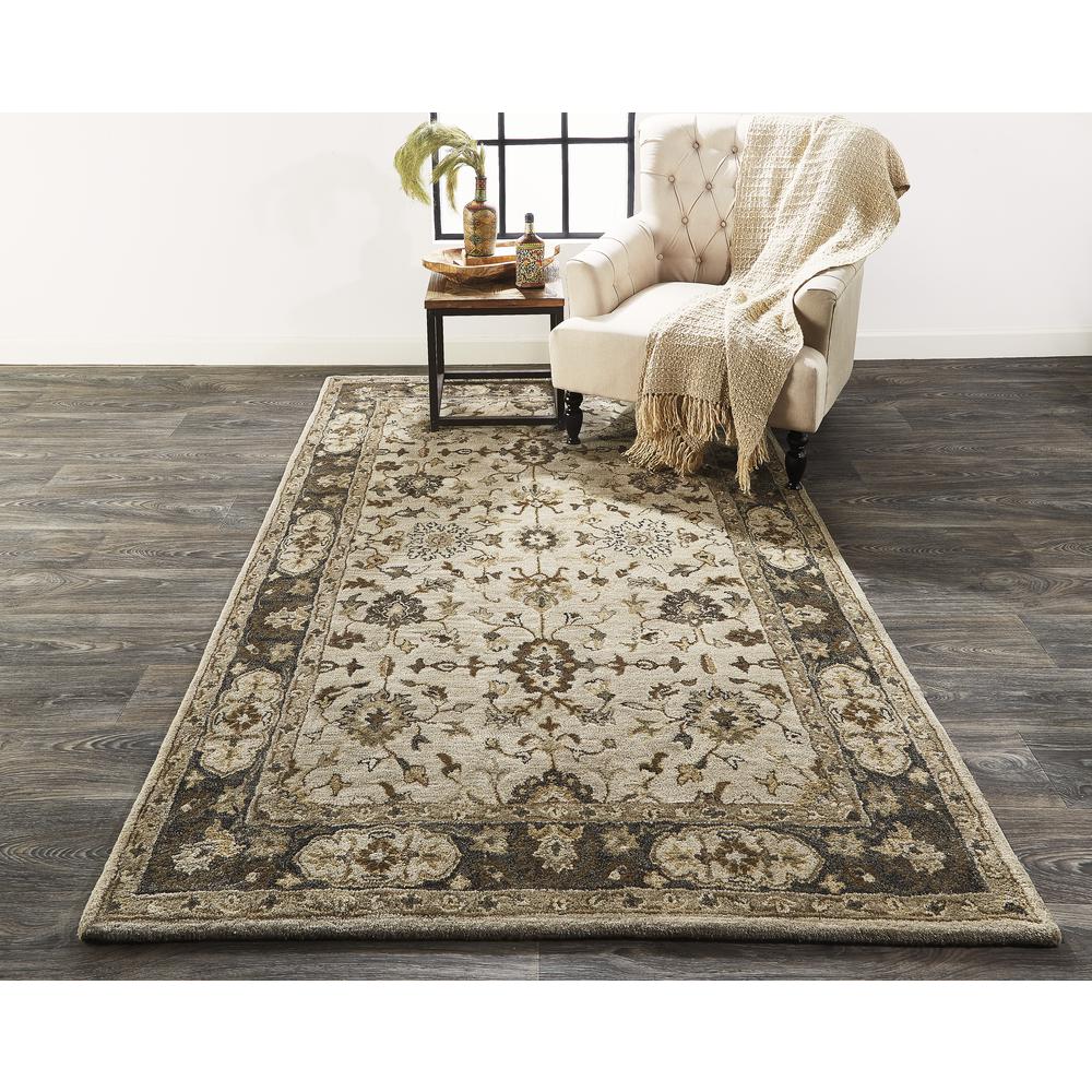 Eaton Traditional Persian Wool Rug, Gray/Beige, 5ft x 8ft Area Rug, 6548399FGRY000E10. Picture 1