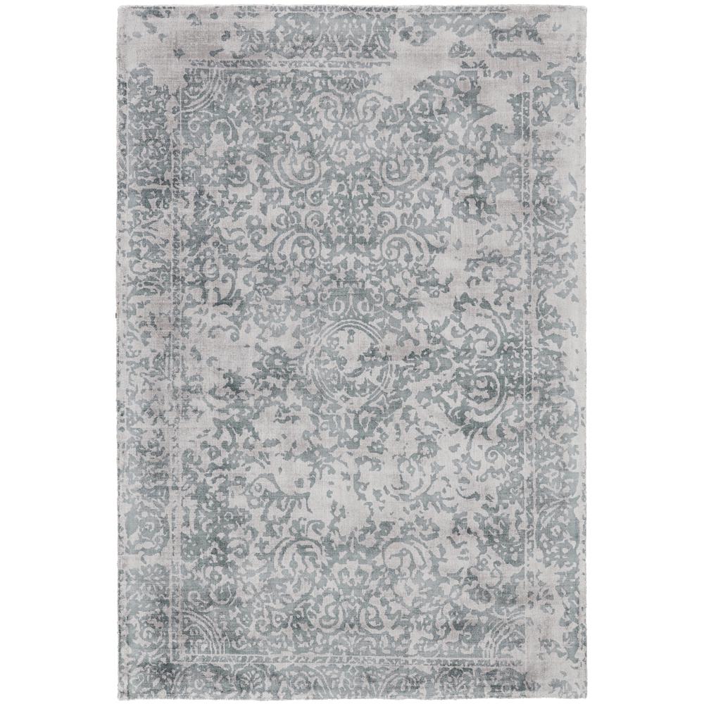 Nadia Distressed Damask Rug, Blue/Gray Mist, 5ft x 8ft Area Rug, 6678383FICE000E10. Picture 2