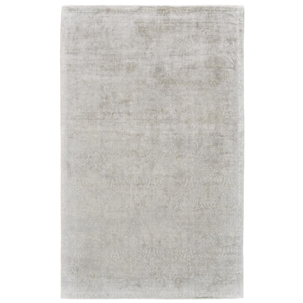 Nadia Distressed Damask Rug, Silver Birch/Light Gray, 5ft x 8ft Area Rug, 6678573FSLV000E10. Picture 2