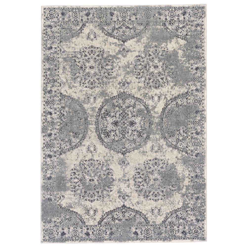 Akhari Distressed Medallion Rug, Silver/Beige/Dark Gray, 5ft x 8ft Area Rug, 6713684FSLVBGEE10. Picture 1
