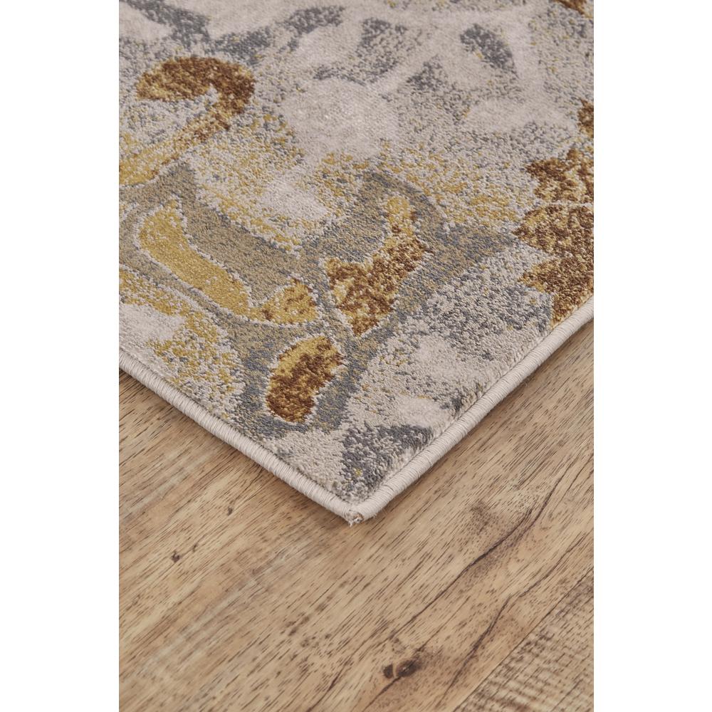 Cannes Lustrous Abstract, Light Gray/Gold/Brown, 2ft-10in x 7ft-10in, Runner, 6723685FGRYYELI71. Picture 2