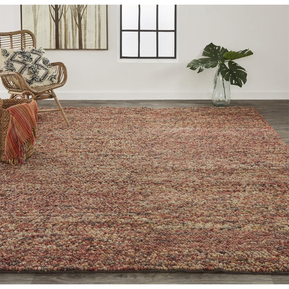 Berkeley Modern Eco Marled Bouclé Rug, Rust/Red-Brown, 5ft x 8ft Area Rug, 6790821FREDMLTE10. Picture 1