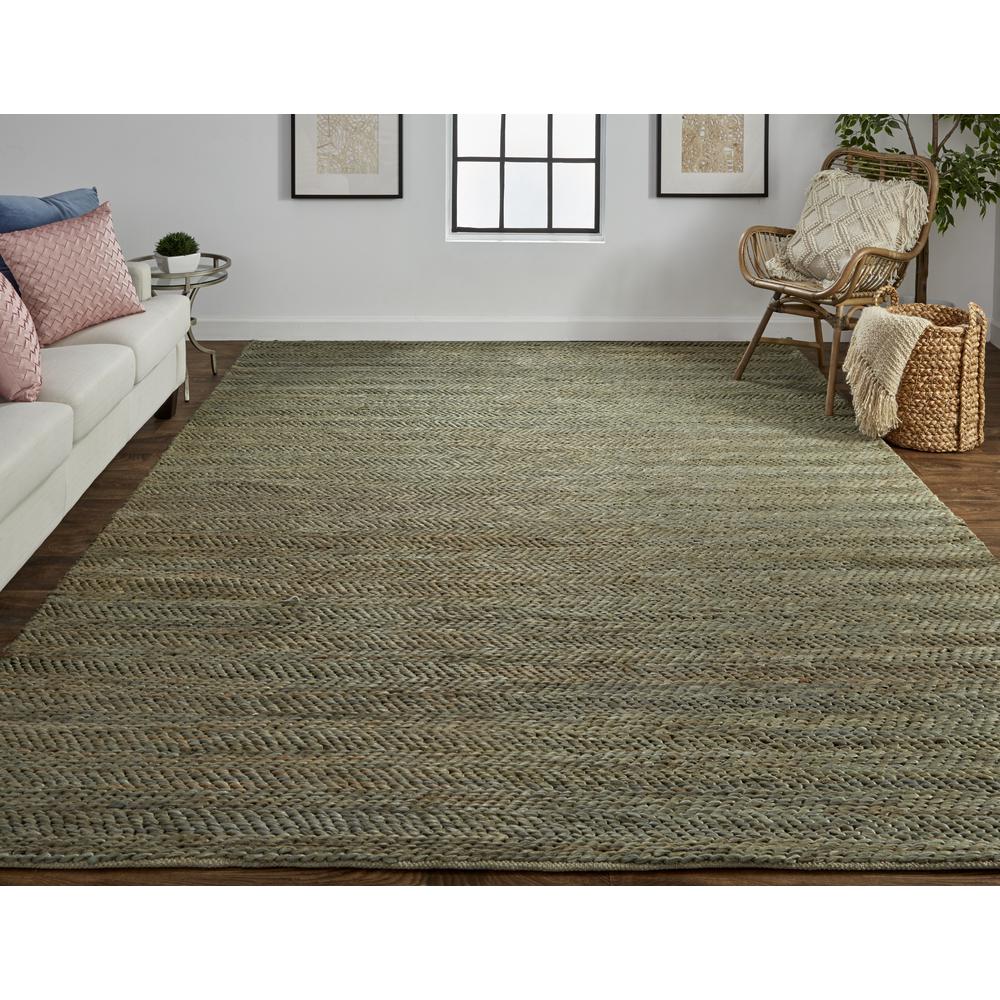 Kaelani Natural Handmade Area Rug, Solid Color, Ice Green/Tan, 8ft x 11ft, 6850770FTEL000G99. Picture 1